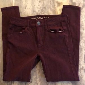 Burgundy Hi Rise Jegging American Eagle 4 Short
